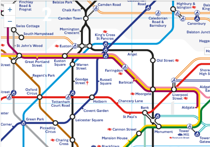 Screnshot of London Underground Map